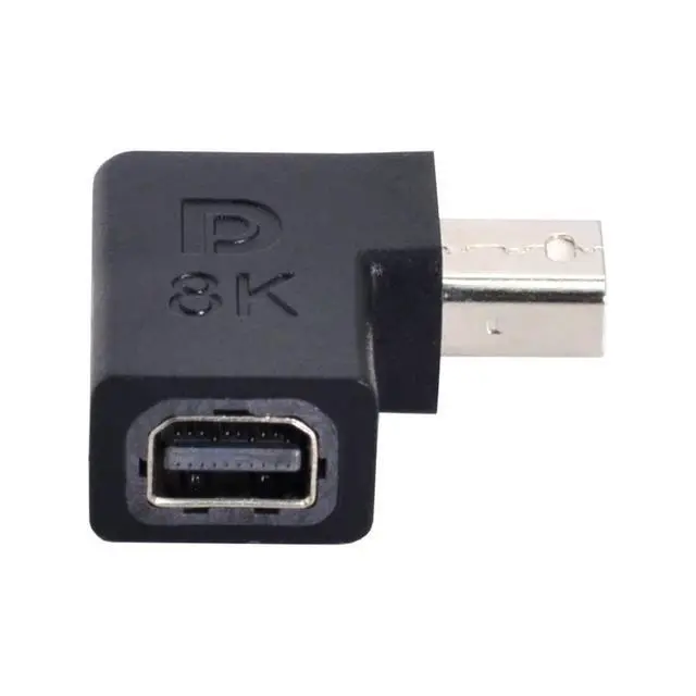 Alt view image 6 of 7 - Mini DP DisplayPort 1.4 Connector Mini DisplayPort to Mini DisplayPort 8K 60hz 4K 144hz 90 Degree Angled Adapter