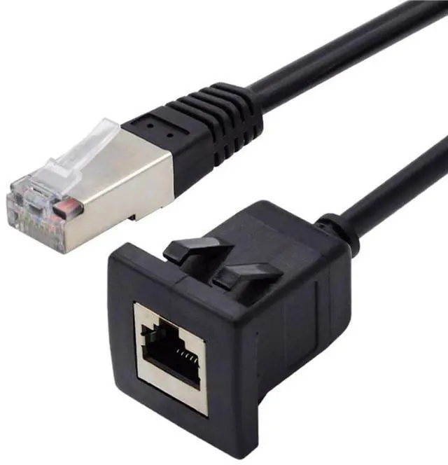 Main image of CAT6 RJ45 Flush Mount Male to Female LAN Ethernet Network Extension Cable Waterproof Dustproof for Car Dashboard Panel Mount