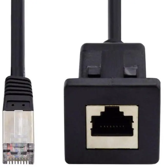 Alt view image 5 of 7 - CAT6 RJ45 Flush Mount Male to Female LAN Ethernet Network Extension Cable Waterproof Dustproof for Car Dashboard Panel Mount
