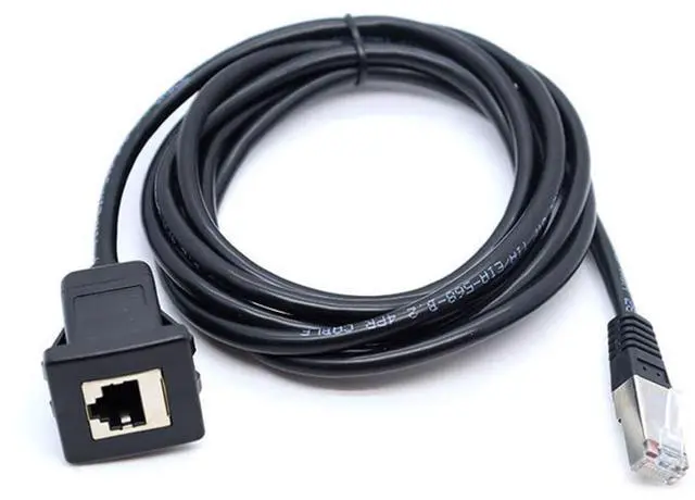 Alt view image 7 of 7 - CAT6 RJ45 Flush Mount Male to Female LAN Ethernet Network Extension Cable Waterproof Dustproof for Car Dashboard Panel Mount