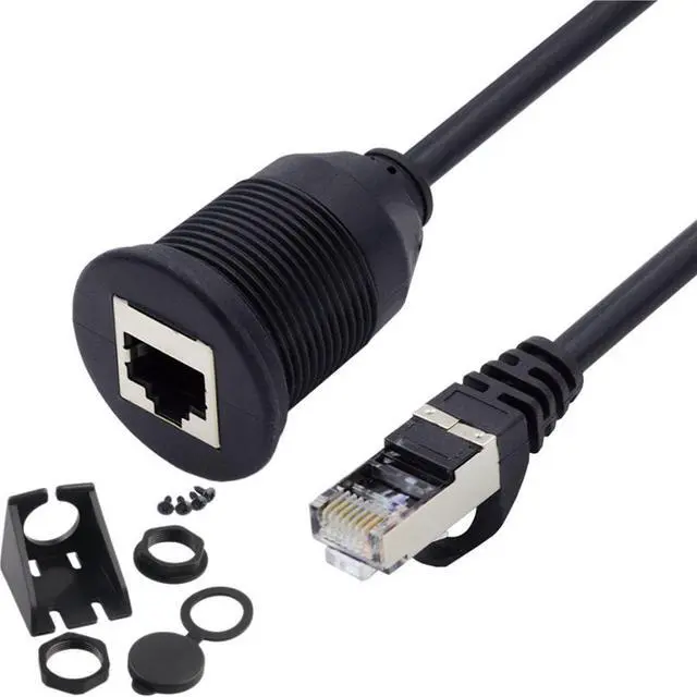 Main image of CAT6 RJ45 Flush Mount Male to Female LAN Ethernet Network Extension Cable for Car Dashboard Panel Mount Waterproof Dustproof