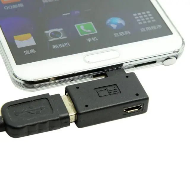 Alt view image 4 of 7 - Micro USB OTG Power Adapter 2 in 1 Micro USB Male to USB 2.0 Female 90 Degree Right Angled Connector Adapter