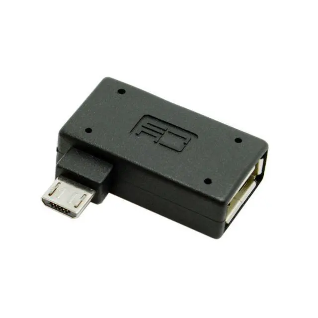 Alt view image 6 of 7 - Micro USB OTG Power Adapter 2 in 1 Micro USB Male to USB 2.0 Female 90 Degree Left Angled Connector Adapter