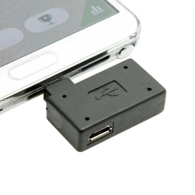 Alt view image 3 of 7 - Micro USB OTG Power Adapter 2 in 1 Micro USB Male to USB 2.0 Female 90 Degree Left Angled Connector Adapter