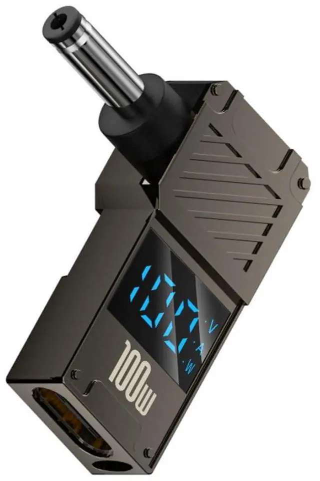 Main image of USB C to DC Adapter,USB C Female to DC 4.0x1.3mm Barrel Jack Plug PD 100W Laptop Fast Charging Adapter with Wattage Display