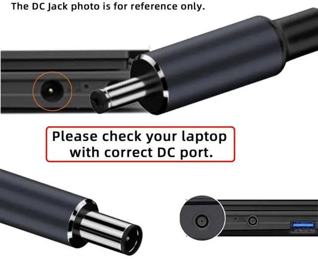 Alt view image 6 of 7 - USB C to DC Adapter,USB C Female to DC 5.5x2.5mm Barrel Jack Plug PD 100W Laptop Fast Charging Adapter with Wattage Display