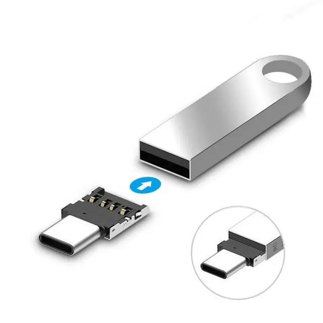Alt view image 5 of 7 - 10 Pack USB C OTG Adapter USB C Male to USB 2.0 Female Ultra Mini Size Connector Adapter