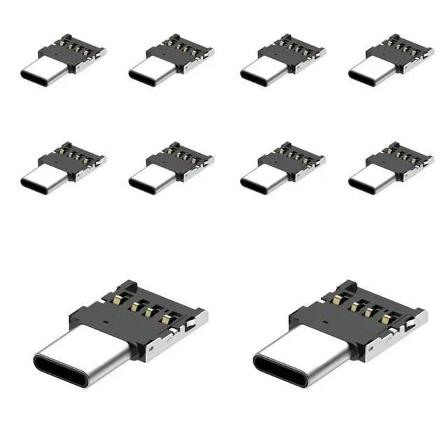 Main image of 10 Pack USB C OTG Adapter USB C Male to USB 2.0 Female Ultra Mini Size Connector Adapter