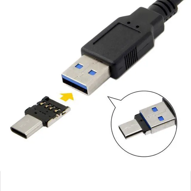 Alt view image 7 of 7 - 10 Pack USB C OTG Adapter USB C Male to USB 2.0 Female Ultra Mini Size Connector Adapter