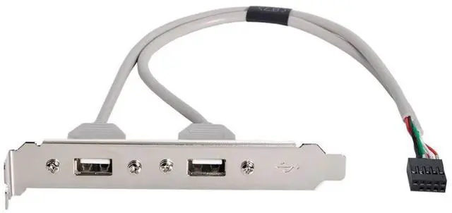 Main image of 9Pin Motherboard Header 1 to 2 USB 2.0 Port Multiplier Panel Cable 40cm with 120mm PCI Bracket