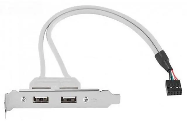Main image of 9Pin Motherboard Header 1 to 2 USB 2.0 Port Multiplier Panel Cable 40cm with 80mm PCI Bracket