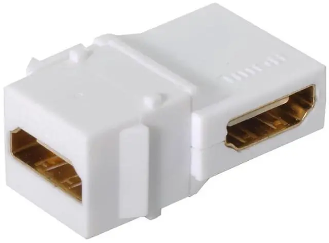 Main image of HDMI Keystone Jack Adapter 90 Degree Right Angled HDMI 1.4 Snap-in Female to Female Keystone Jack Coupler Adapter for Wall Plate
