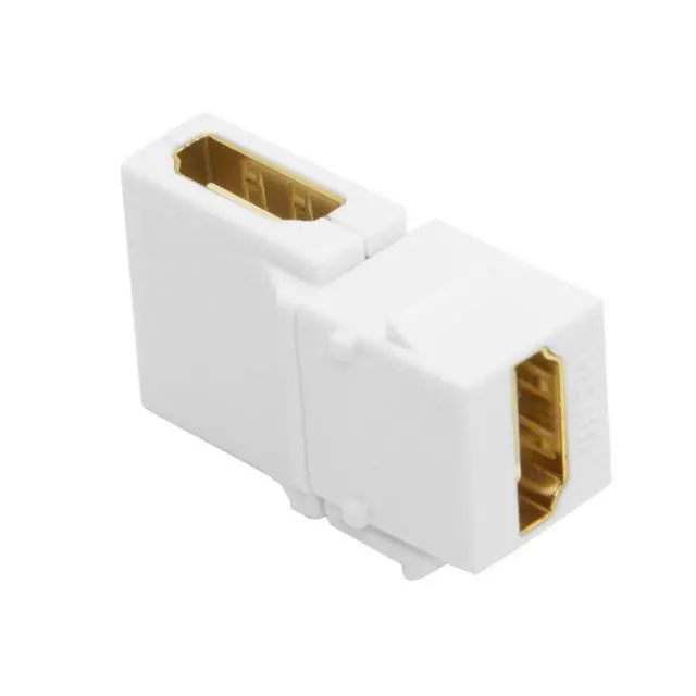 Alt view image 3 of 7 - HDMI Keystone Jack Adapter 90 Degree Right Angled HDMI 1.4 Snap-in Female to Female Keystone Jack Coupler Adapter for Wall Plate