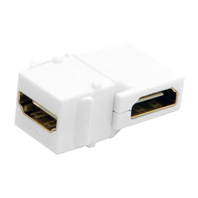 Alt view image 7 of 7 - HDMI Keystone Jack Adapter 90 Degree Right Angled HDMI 1.4 Snap-in Female to Female Keystone Jack Coupler Adapter for Wall Plate