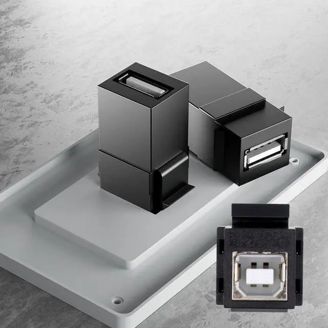 Alt view image 2 of 7 - USB Keystone Jack Adapter USB 2.0 Type-A Female to Type-B Female Keystone Insert Socket Module Coupler Adapter for Wall Plate Outlet Panel