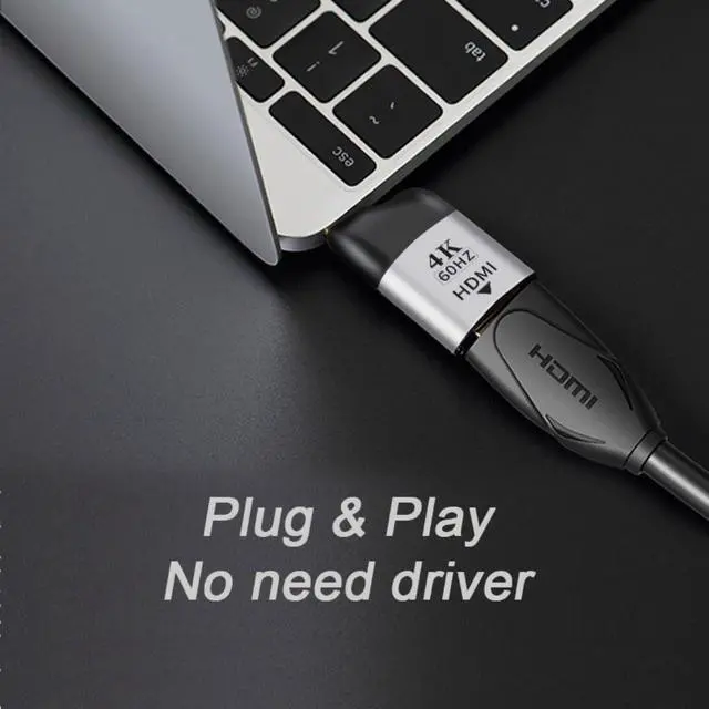 Alt view image 2 of 7 - USB C to HDMI Monitor Adapter Support 4K@60Hz for Tablet Phone Laptop
