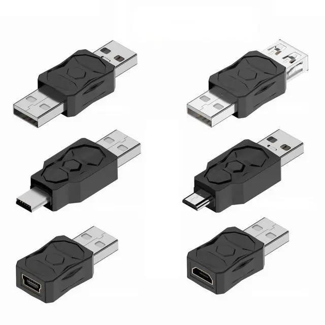 Main image of 6 Pack USB 2.0 Adapter,USB 2.0 Male to Mini/Micro USB Male/Female Connector Converter Adapter