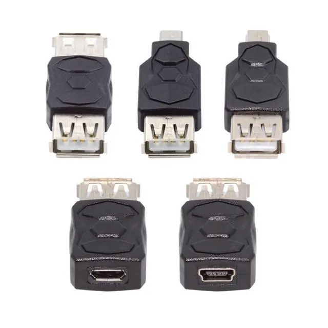 Alt view image 4 of 7 - 5 Pack USB 2.0 Connector Micro USB Mini USB 5Pin to USB 2.0 OTG Data Charge Converter Adapter