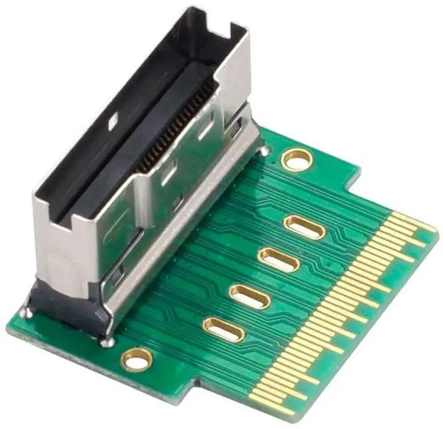 Main image of Slimline SAS 74Pin SFF-8654 Male to Female 90 Degree Angled Extender Adapter for Motherboard Expansion