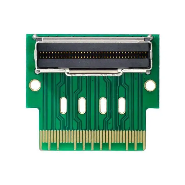 Alt view image 7 of 7 - Slimline SAS 74Pin SFF-8654 Male to Female 90 Degree Angled Extender Adapter for Motherboard Expansion