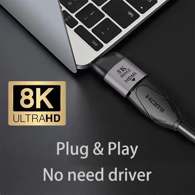 Alt view image 3 of 7 - CY USB4 USB-C Type-C Male Source to HDMI 2.0 Female Display 8K 60HZ UHD 4K HDMI Monitor Adapter
