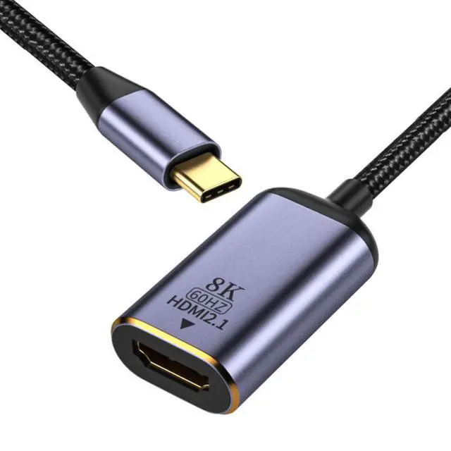 Alt view image 6 of 7 - CY USB4 USB-C Type-C Male Source to HDMI 2.0 Female Cable Display 8K 60HZ UHD 4K HDMI Monitor Cable