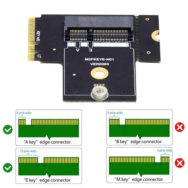 Alt view image 5 of 7 - PCIE 3.0 M.2(A+E Key) Male to Female 90 Degree Angled Vertical Extension Card Adapter