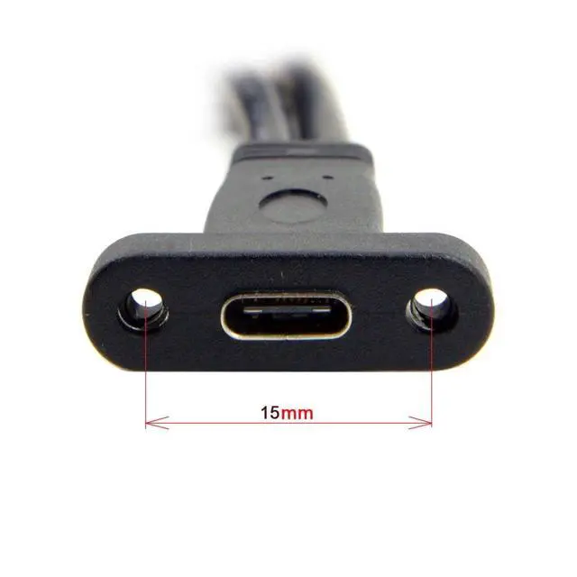 Alt view image 4 of 7 - USB 3.0 Front Panel Header 19/20Pin Male to USB C Female Chassis Back Panel Port Extension Cable 0.4M with 12cm PCI-E Slot Bracket