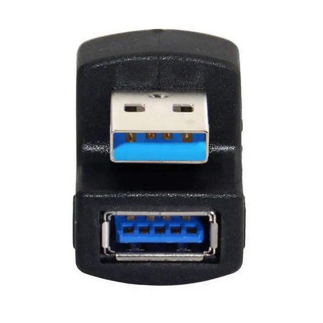 Alt view image 7 of 7 - 2 Pack USB 3.0 Extender Adapter,USB 3.0 Male to Female Data Transfer Charging 180 Degree Angled Adapter