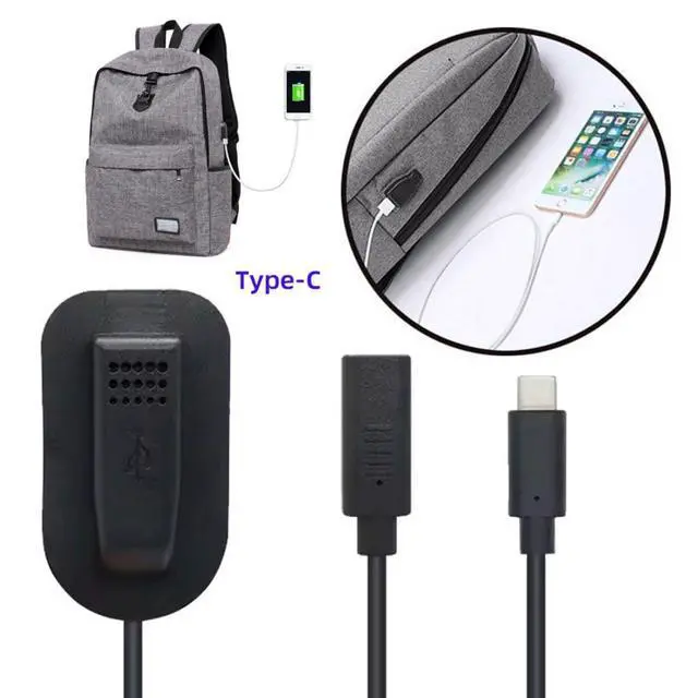 Alt view image 4 of 7 - USB C Male to Female PD 65W Backpack Charge Data Extension Cable for Outdoor Travel Camping
