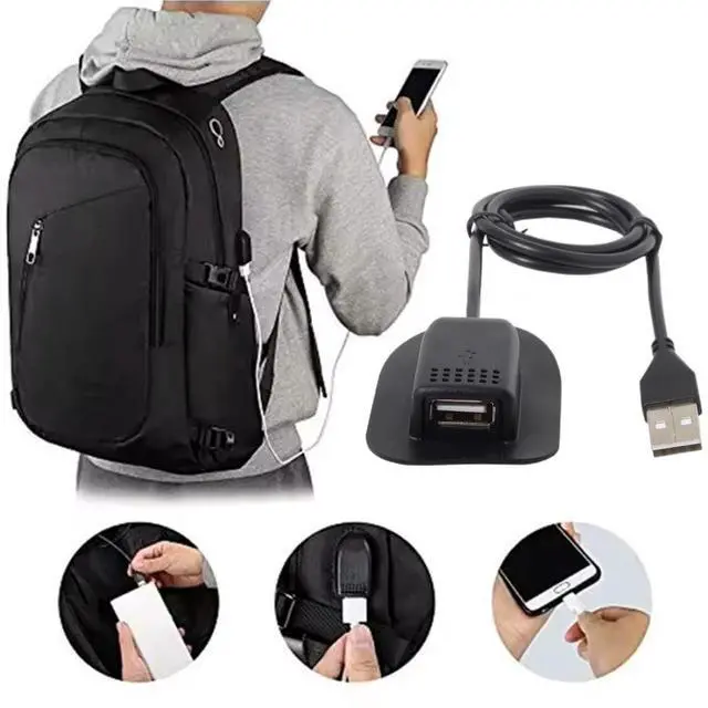 Alt view image 2 of 7 - USB 2.0 Type A Male to Female Backpack Charge Data Extension Cable for Outdoor Travel Camping