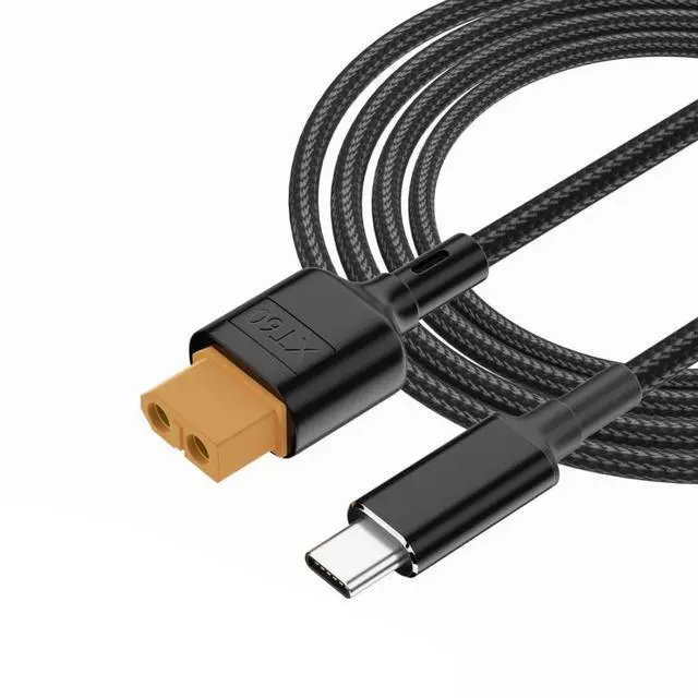 Main image of XT60 Charging Cable,UCB C to XT60 PD 100W 20V 5A SC100 Fast Charger Braided Cable 0.5M for ToolkitRC
