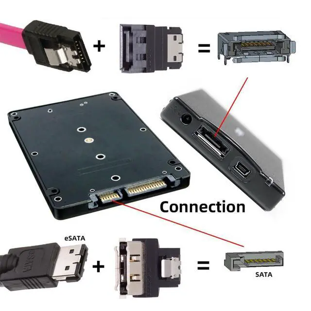 Alt view image 3 of 7 - SATA to eSATA & eSATA to SATA Converter Extender Adapter for SSD Disk 2Pcs/Set