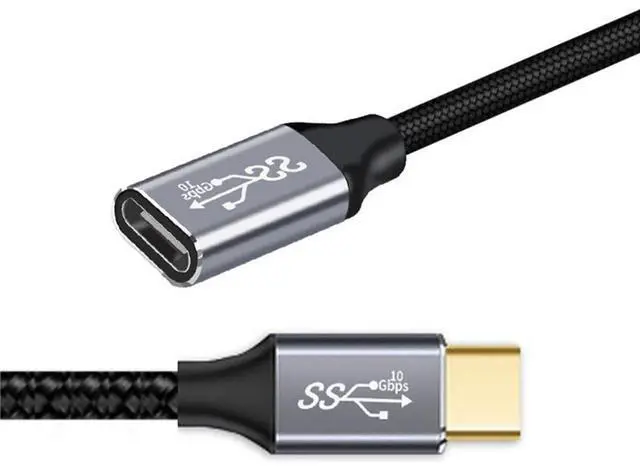 Main image of USB-C USB 3.1 Type-C Male to Female Extension Data Cable 10Gbps 100W with Sleeve for Laptop Phone 1.0m