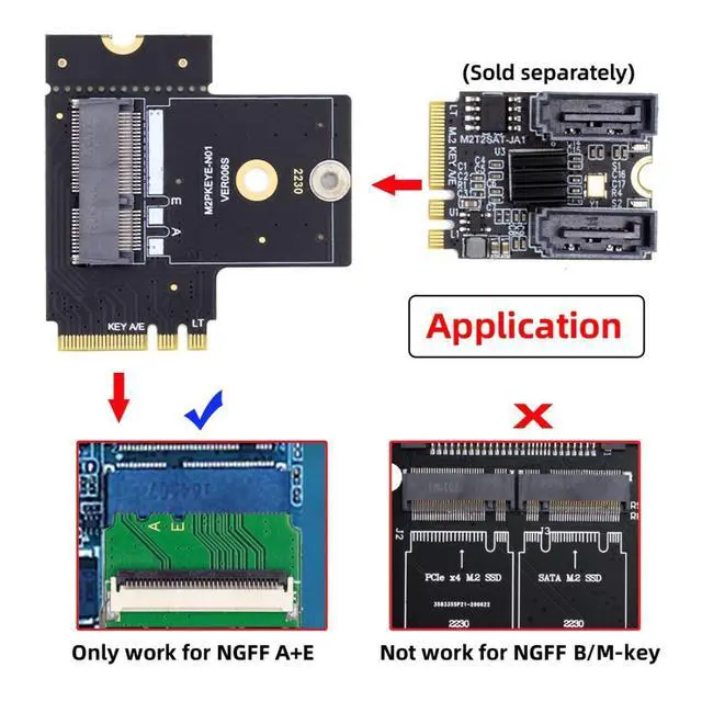 Alt view image 4 of 7 - PCIE 3.0 M.2(A+E Key) Male to Female 90 Degree Angled Vertical Extension Card Adapter