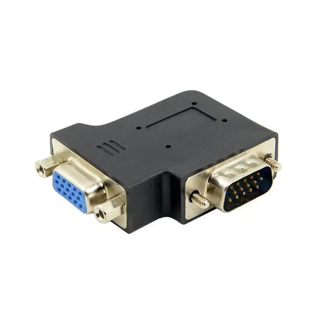 Alt view image 7 of 7 - VGA Connectors,VGA SVGA D-Sub HDB15Pin Male to Female 90 Degree Left Angled Gender Changer Video Graphics Array Connector Adapter for Monitor/Projector/Graphics