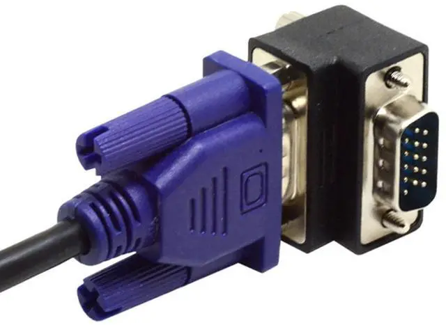 Alt view image 7 of 7 - VGA Connectors,VGA SVGA D-Sub HDB15Pin Male to Female 90 Degree Down Angled Gender Changer Video Graphics Array Connector Adapter for Monitor/Projector/Graphics