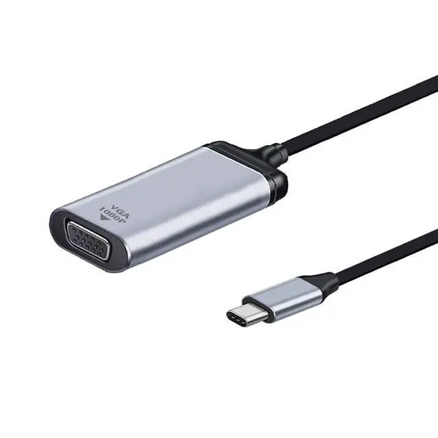 Alt view image 4 of 7 - CY Monitor Adapter 1080p 60hz USB C Type C Male to VGA Female Cable for Tablet & Phone & Laptop