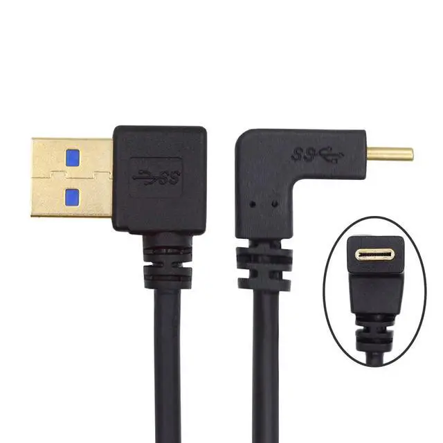 Alt view image 2 of 7 - Up & Down Angled USB 3.1 USB-C to Right Angled 90 Degree A Male Data Cable for Laptop & Tablet & Cell Phone 100cm