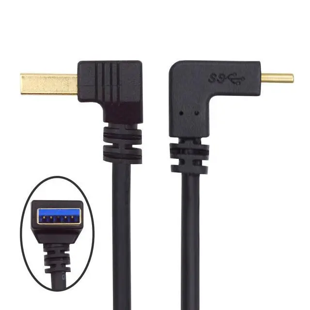 Alt view image 2 of 7 - CY USB 3.1 Typc C USB-C Reversible Angled to 90 Degree Up Angled A Male Data Cable for Tablet Phone 100cm Type-08