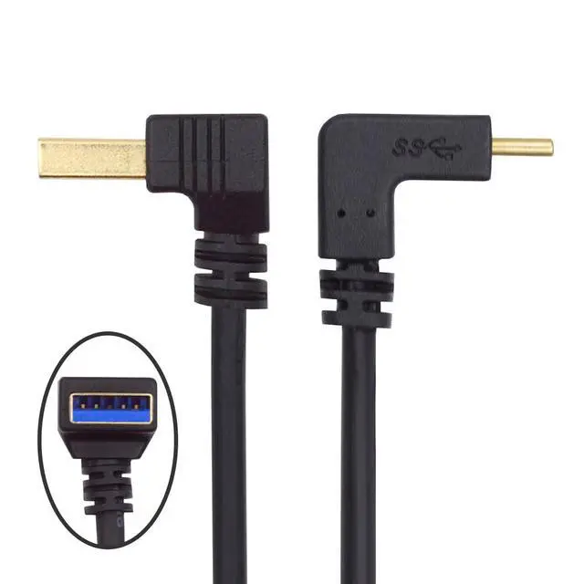 Alt view image 2 of 7 - USB 3.1 USB-C Up Down Angled to 90 Degree Down Angled A Male Data Cable for Tablet Phone