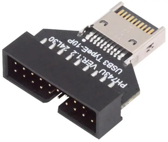 Main image of USB 3.2 Type E Front Panel Header Male to USB 3.0 19Pin Female 10Gbps Mainboard Header Extension Adapter with HUB Chipset