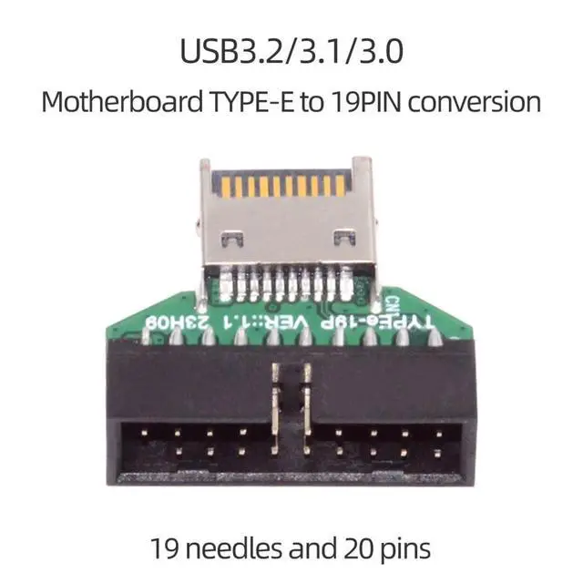 Alt view image 7 of 7 - USB 3.2/3.1 Gen 2 Type E Front Panel Header Male to USB 3.0 Gen 1 19Pin/20Pin Female 20Gbps Mainboard Header Extension Adapter