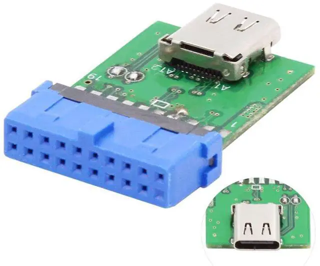 Main image of USB 3.0 Front Panel Header 19Pin/20Pin to USB C Female Mainboard Header Extension Adapter