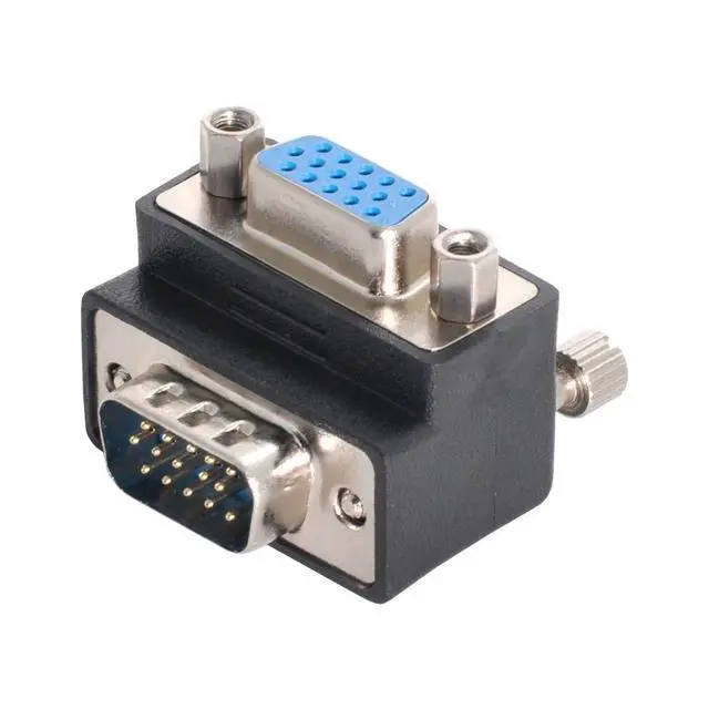 Alt view image 5 of 6 - 2 Pack VGA Connectors,VGA SVGA D-Sub HDB15Pin Male to Female 90 Degree Angled Gender Changer Video Graphics Array Connector Adapter for Monitor/Projector/Graphics