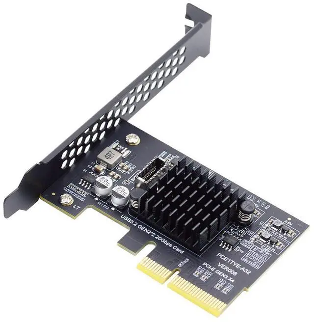 Main image of USB 3.2 Gen2x2 Type-E Front Panel Socket to PCI-E 4X PCI Express Expansion Card Adapter