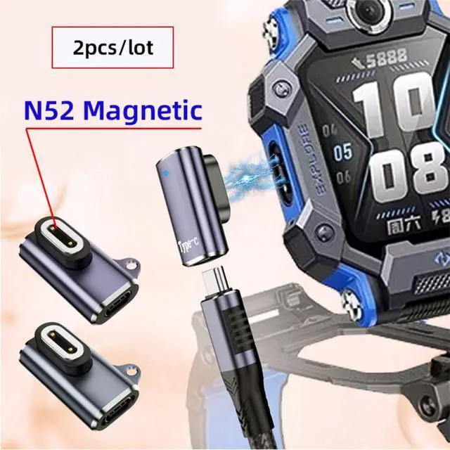 Alt view image 2 of 7 - 2 Pack USB C to Pitch 5.0mm 2Pin DC 5V/12V Magnetic Smart Watch Charging Adapter for Z6~Z11 Kids Smart Watch