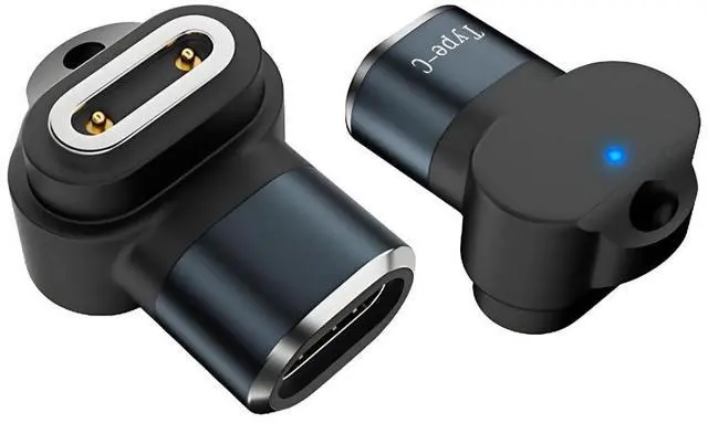 Main image of 2 Pack USB C to Pitch 5.0mm 2Pin DC 5V/12V Magnetic Smart Watch 90 Degree Angled Charging Adapter for Z6~Z11 Kids Smart Watch