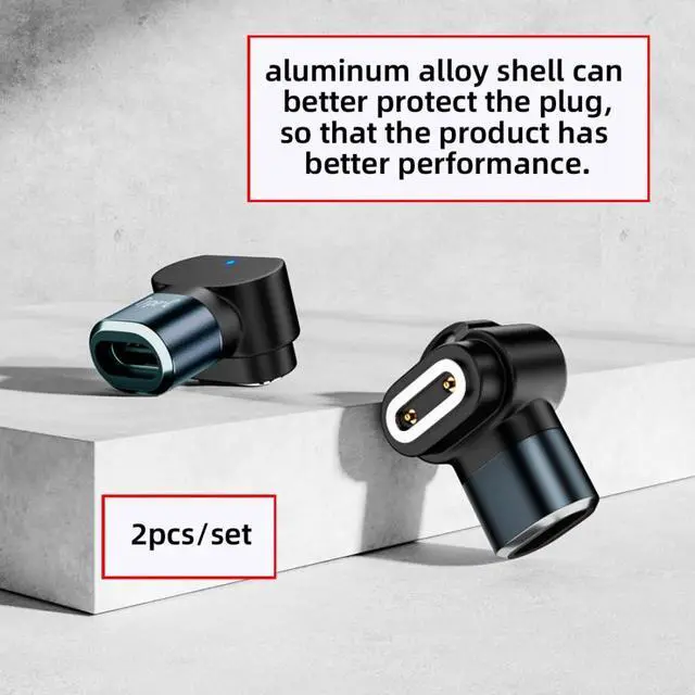 Alt view image 5 of 7 - 2 Pack USB C to Pitch 5.0mm 2Pin DC 5V/12V Magnetic Smart Watch 90 Degree Angled Charging Adapter for Z6~Z11 Kids Smart Watch