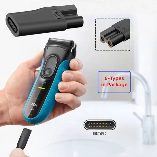 Alt view image 7 of 7 - USB C to DC 5V 2Pin 1.8mm 2.35mm Power Charge Adapter for Electric Hair Clipper Beard Trimmers Shavers Beauty Instruments 6Pcs/Set